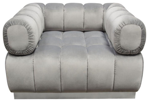 Image Low Profile Chair in Platinum Grey Velvet w/ Brushed Silver Base by By Diamond Sofa