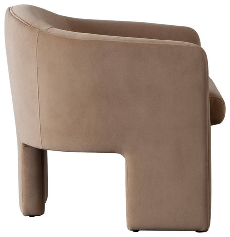 Leyah Accent Chair in Camel Performance Velvet By Diamond Sofa