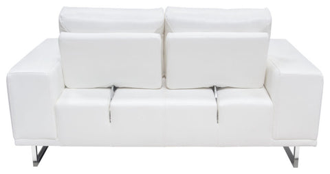 Russo Loveseat Adjustable Seat Backs in White Air Leather By Diamond Sofa
