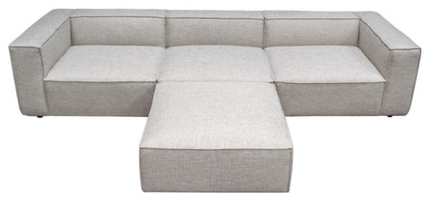 Vice 4PC Modular Sectional, Barley Fabric With Ottoman By Diamond Sofa