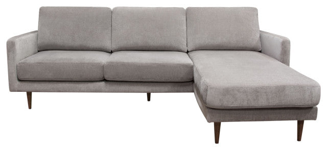 Kelsey Reversible Chaise Sectional in Grey Fabric By Diamond Sofa