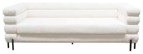 Vox Sofa, Faux White Shearling, Black Powder Metal Legs By Diamond Sofa