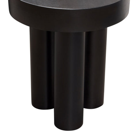 Rune 16" Round End Table With Iron Leg Base, Black By Diamond Sofa