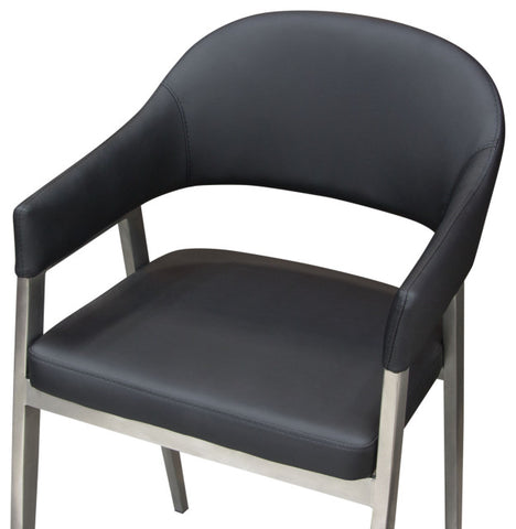 Adele Set of Two Counter Height Chairs in Black Leatherette Brushed By Diamond Sofa