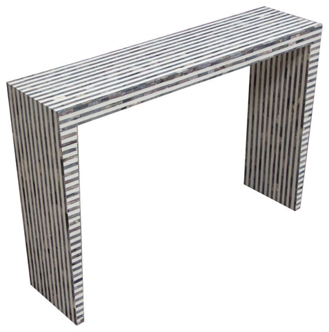 Mosaic Console Table With Bone Inlay, Linear Pattern By Diamond Sofa