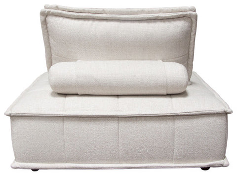 Platform Square Modular Lounger in Light Sand Fabric By Diamond Sofa