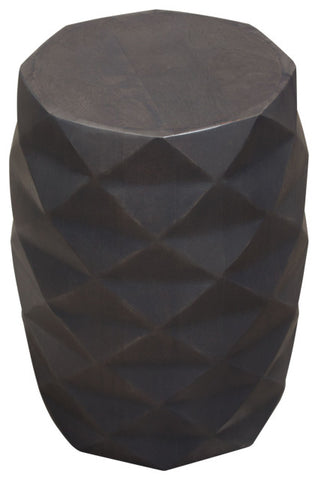 Fig Solid Mango Wood Accent Table, Gray Finish With Geometric Motif By Diamond Sofa