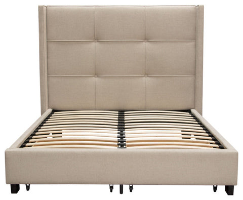 Beverly Queen Bed With Footboard Storage, Sand By Diamond Sofa