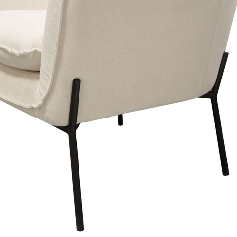 Status Accent Chair, Cream Fabric With Black Powder Coated Metal Leg By Diamond Sofa