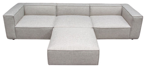 Vice 4PC Modular Sectional in Barley Fabric with Ottoman By Diamond Sofa