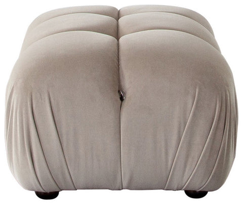 Paloma Rectangle Ottoman in Mink Tan Velvet By Diamond Sofa