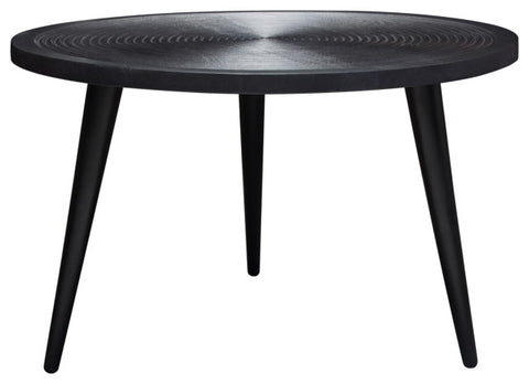 Vortex Round Cocktail Table in Solid Mango Wood Top in Black Finish & Iron Legs By Diamond Sofa