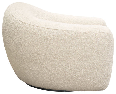 Pascal Swivel Chair in Bone Boucle Textured Fabric Contoured Arms & Back By Diamond Sofa