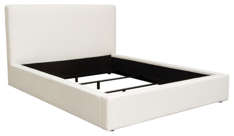 Cloud 43" Low Profile Queen Bed in Ivory Boucle Fabric By Diamond Sofa