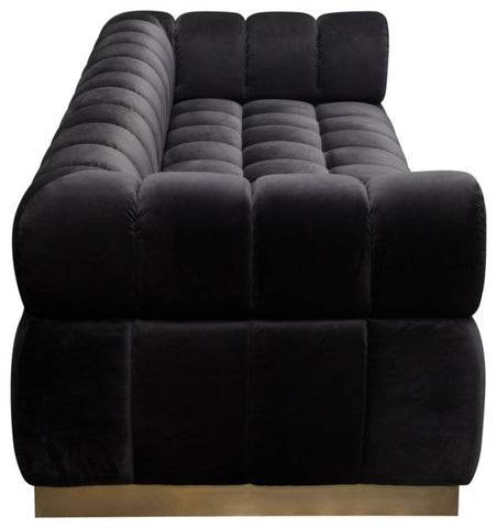 Image Low Profile Sofa in Black Velvet Brushed Gold Base By Diamond Sofa