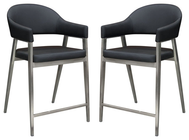 Adele 2 Counter Height Chairs, Black By Diamond Sofa