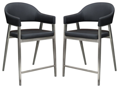 Adele 2 Counter Height Chairs, Black By Diamond Sofa