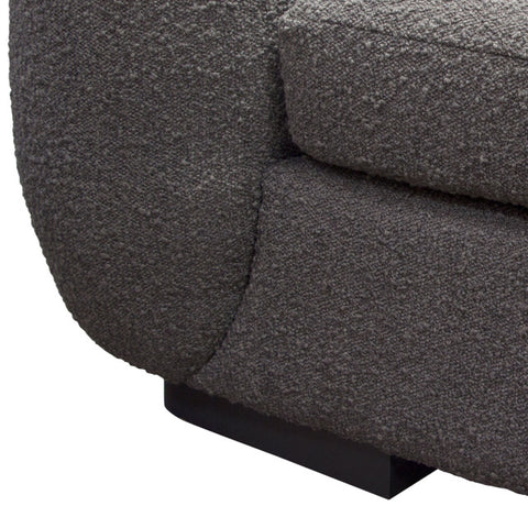 Pascal Sofa in Charcoal Boucle Textured Fabric Contoured Arms & Back By Diamond Sofa