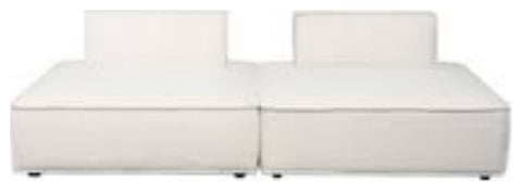 Cara 3-Piece Square Modular Lounger in Ivory Boucle Fabric By Diamond Sofa