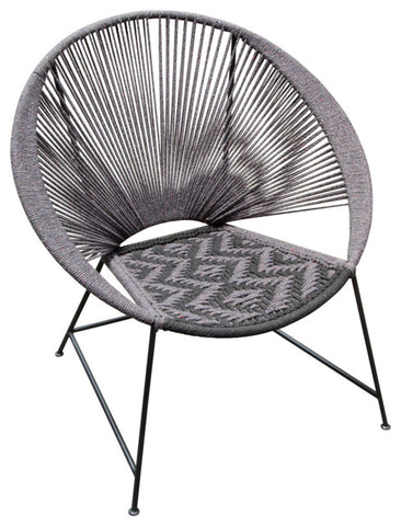 Pablo 2-Pack Accent Chairs in Black/Grey Rope w/ Black Metal Frame By Diamond Sofa