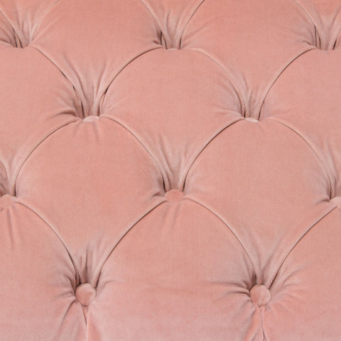 Accent Chair, Blush Pink Tufted Velvet Fabric, Gold Stainless Steel Frame By Diamond Sofa