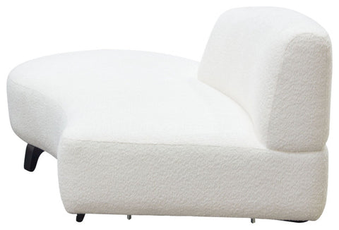 Vesper Curved Armless Left Chaise, White By Diamond Sofa