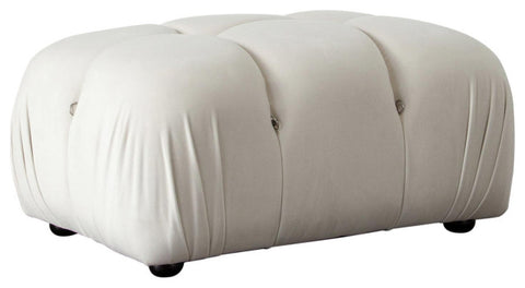 Paloma Rectangle Ottoman in Light Cream Velvet By Diamond Sofa
