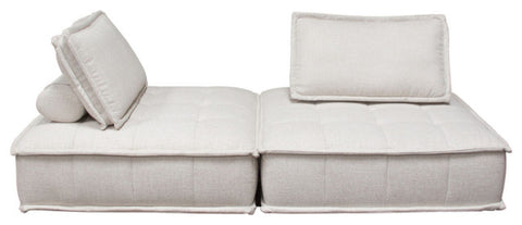 Platform 5-Piece Square Modular Lounger in Light Sand Fabric By Diamond Sofa