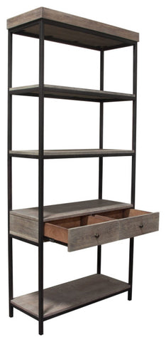 Sequoia 87" Shelf With 2 Drawers, Gray By Diamond Sofa