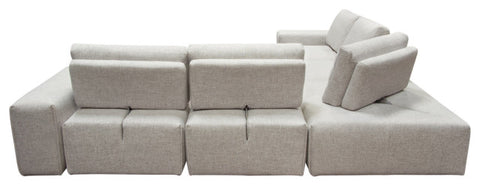 Modular 5Seater Corner Sectional with Adjustable Backrests in Light Brown Fabric By Diamond Sofa