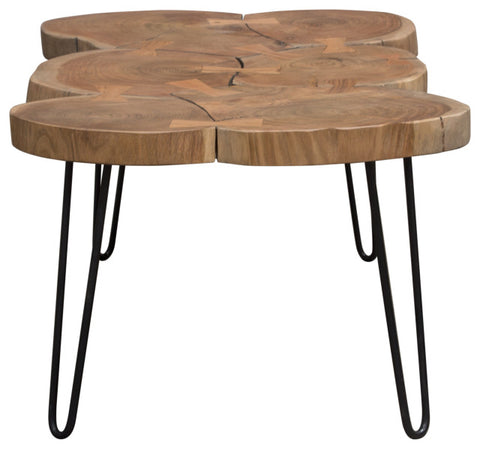 Joss Natural Acacia Live Edge Rectangle Cocktail Table, Black Hairpin Legs By Diamond Sofa