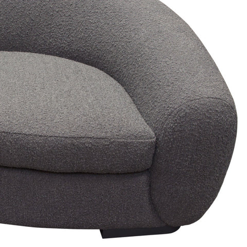 Pascal Sofa in Charcoal Boucle Textured Fabric Contoured Arms & Back By Diamond Sofa