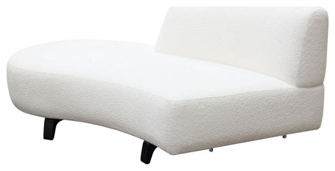 Vesper Curved Armless Left Chaise, White By Diamond Sofa