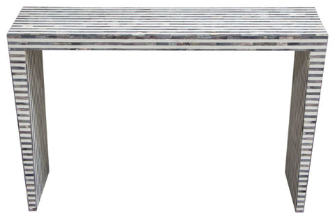 Mosaic Console Table With Bone Inlay, Linear Pattern By Diamond Sofa
