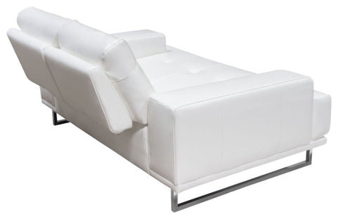 Russo Loveseat Adjustable Seat Backs in White Air Leather By Diamond Sofa