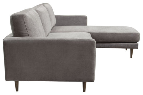 Kelsey Reversible Chaise Sectional in Grey Fabric By Diamond Sofa
