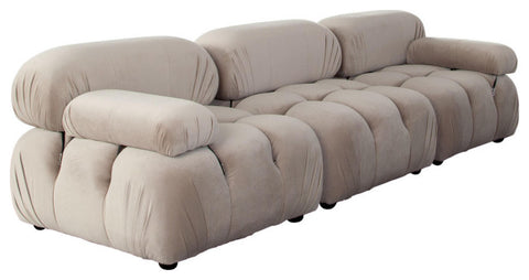 Paloma 3PC Modular 111" Sofa in Mink Tan Velvet By Diamond Sofa