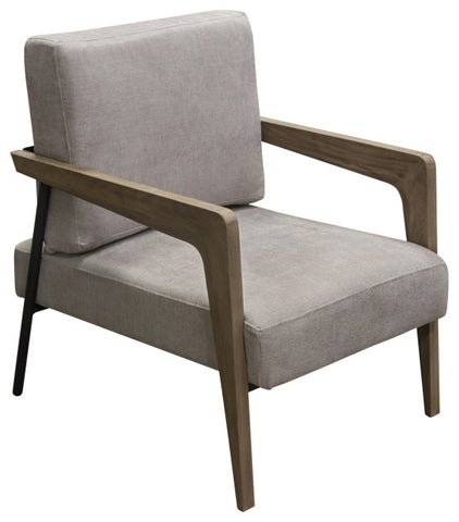 Blair Accent Chair, Grey Fabric With Curved Wood Leg Detail By Diamond Sofa