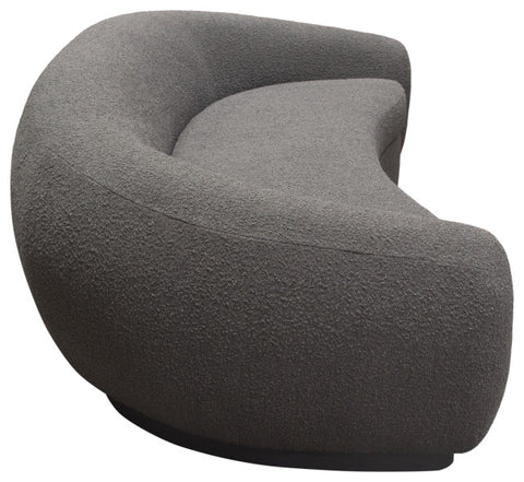 Pascal Sofa in Charcoal Boucle Textured Fabric Contoured Arms & Back By Diamond Sofa