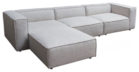 Vice 4-Piece Modular Sectional, Barley Fabric With Ottoman By Diamond Sofa