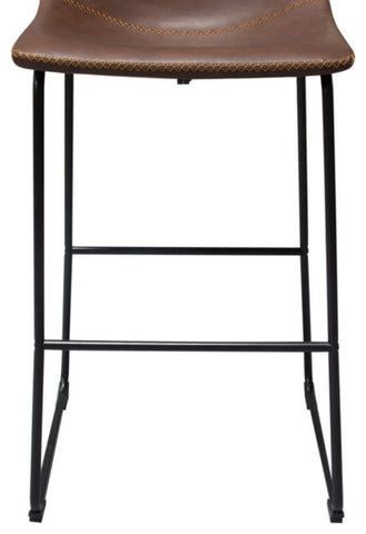 Theo Set of, 2 Bar Height Chairs, Chocolate Leatherette With Black Metal Base By Diamond Sofa