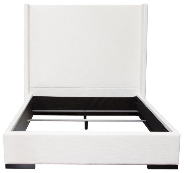 Diamond Sofa Seattle Eastern Linen King Bed With Vintage Wing SEATTLEWHEKBED By Diamond Sofa