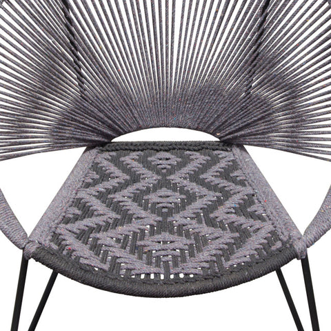 Pablo 2-Pack Accent Chairs in Black/Grey Rope w/ Black Metal Frame By Diamond Sofa