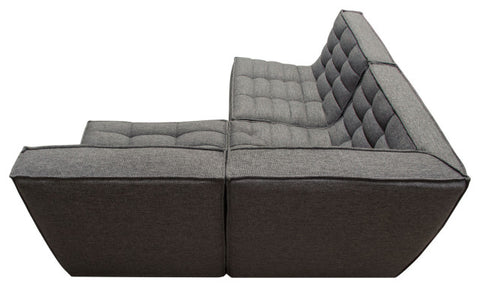 Marshall 3PC Corner Modular Sectional Scooped Seat in Grey Fabric By Diamond Sofa