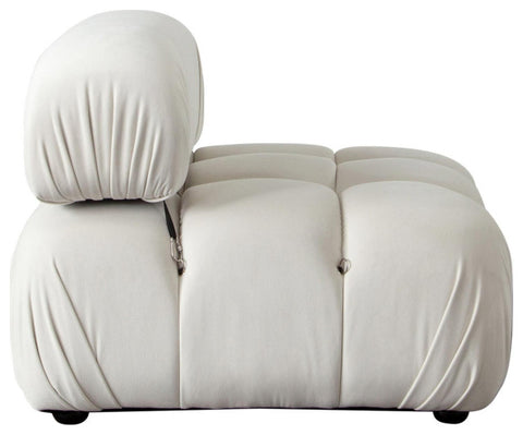Paloma Armless Chair in Light Cream Velvet By Diamond Sofa