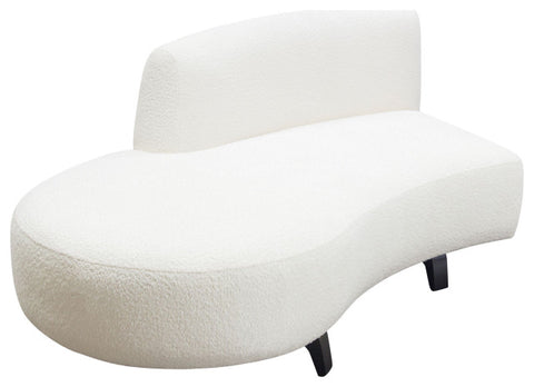 Vesper Curved Armless Left Chaise, White By Diamond Sofa