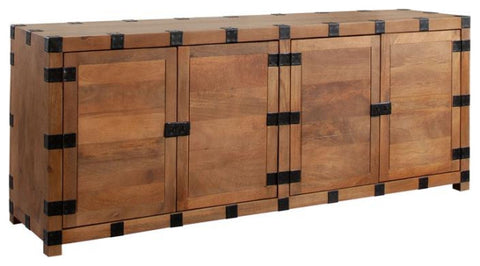 Oxford Solid Mango Wood 4-Door Sideboard By Diamond Sofa