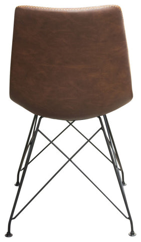 Theo 4 Dining Chairs With Metal Base, Chocolate By Diamond Sofa