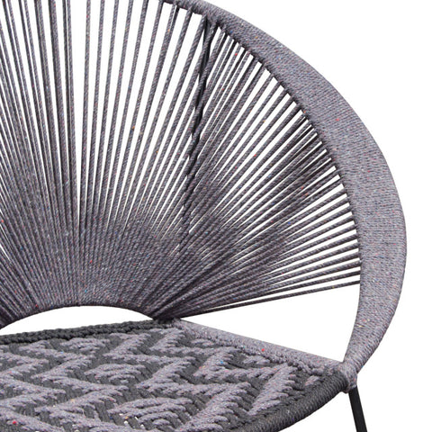 Pablo 2-Pack Accent Chairs in Black/Grey Rope w/ Black Metal Frame By Diamond Sofa