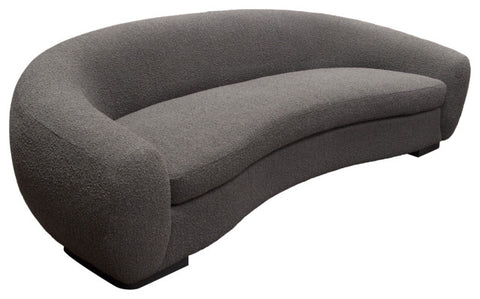 Pascal Sofa in Charcoal Boucle Textured Fabric Contoured Arms & Back By Diamond Sofa